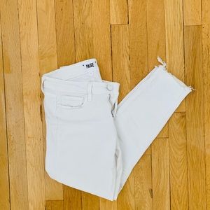Paige White Denim Verdugo Crop, Size 26